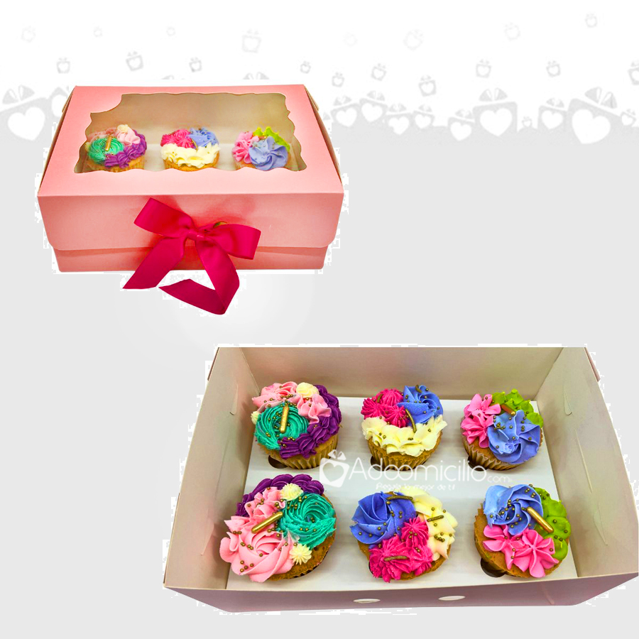 Caja De Cupcakes x6 Para Amor Y Amistad A Domicilio En Cali Pedido Con 1 Dia De Anticipacion