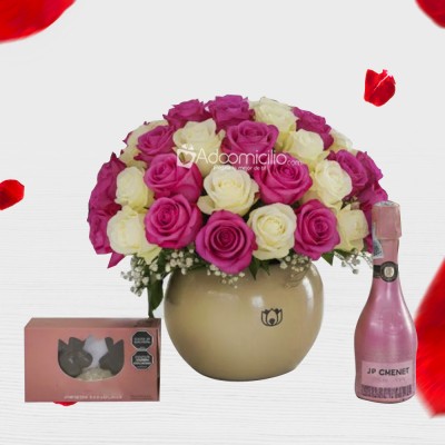 Rosas Y Champaña Para San Valentín A Domicilio En Bucaramanga Pedido Con Un Día De Anticipación 