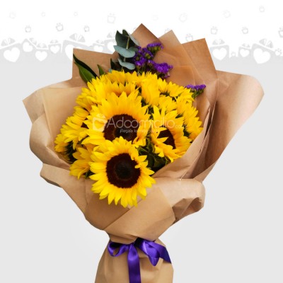 Bouquet Con Girasoles Para Amor Y Amistad A Domicilio En Pereira 