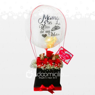 Fresas Con Chocolates, Rosas Con Globo Burbuja Personalizable A Domicilio En Armenia Pedido Con Un Dia De Anticipación