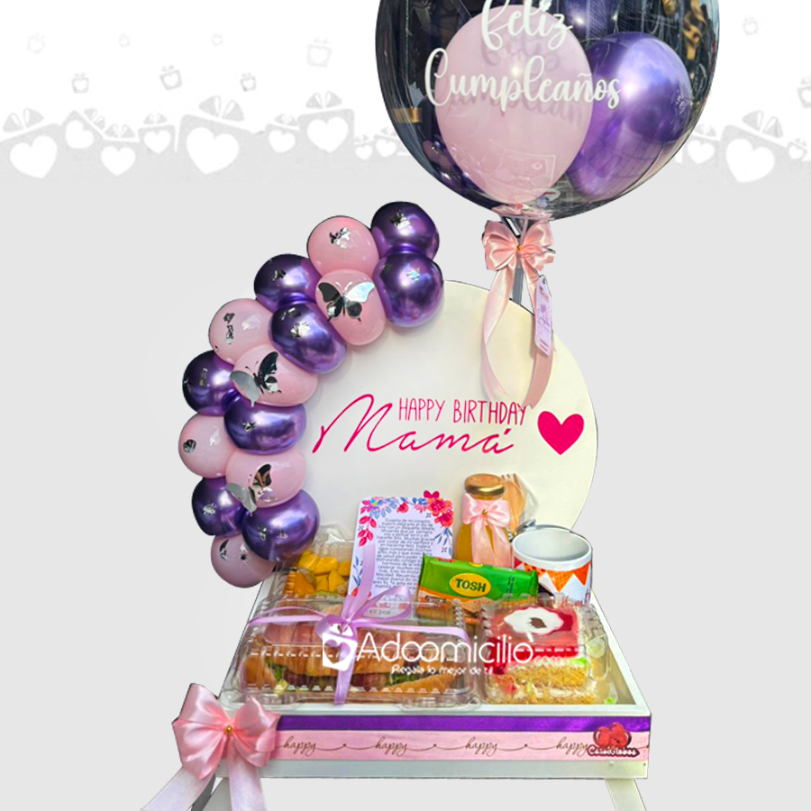 Desayuno Sorpresa Con Globos Para Mujer A Domicilio En Villavicencio Pedido Con Un Día De Anticipación 