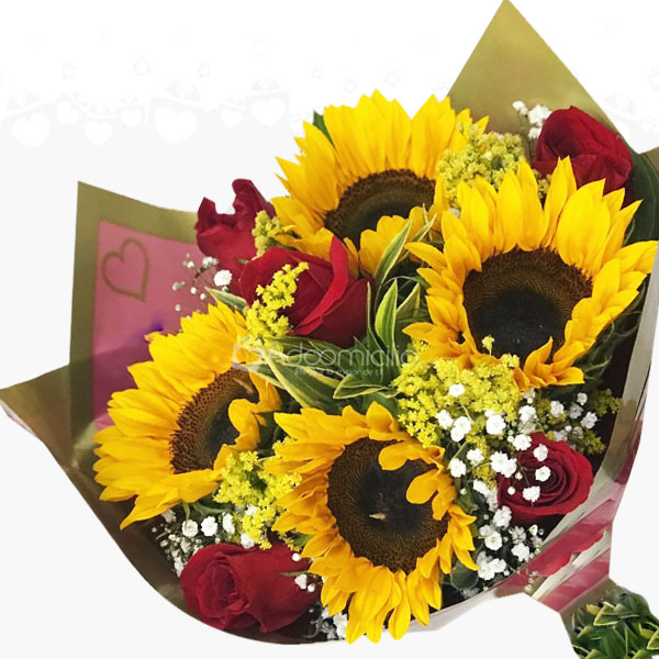 Bouquet Girasol y Rosa